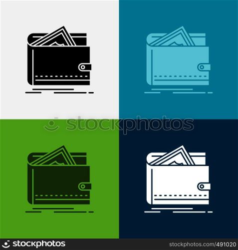 Cash, finance, money, personal, purse Icon Over Various Background. glyph style design, designed for web and app. Eps 10 vector illustration. Vector EPS10 Abstract Template background
