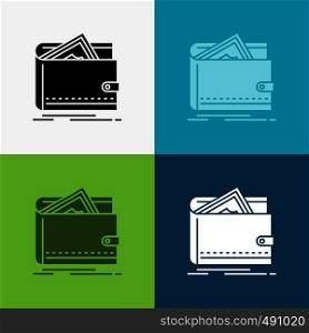 Cash, finance, money, personal, purse Icon Over Various Background. glyph style design, designed for web and app. Eps 10 vector illustration. Vector EPS10 Abstract Template background