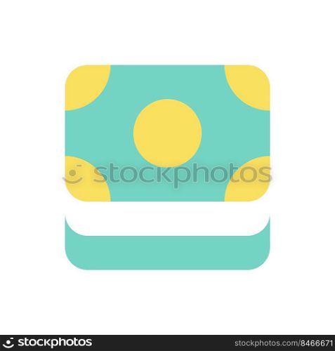 Cash flat color ui icon. Paper money bundle. Pile of banknotes. Financial transaction. Simple filled element for mobile app. Colorful solid pictogram. Vector isolated RGB illustration. Cash flat color ui icon