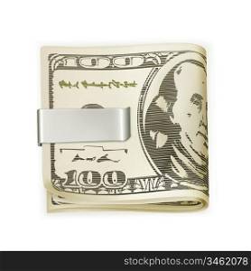 Cash folded in a money clip