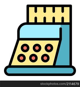 Cash machine icon. Outline cash machine vector icon color flat isolated. Cash machine icon color outline vector