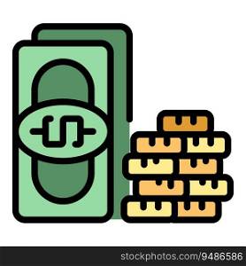 Cash money coin icon outline vector. Marketing payment. Business shop color flat. Cash money coin icon vector flat