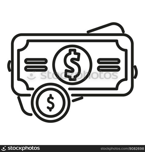 Cash money compensation icon outline vector. Work benefit. Payment bank. Cash money compensation icon outline vector. Work benefit