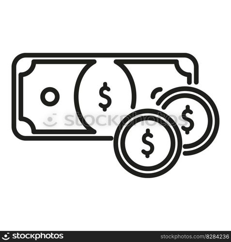 Cash money icon outline vector. Bank finance. Deposit loan. Cash money icon outline vector. Bank finance