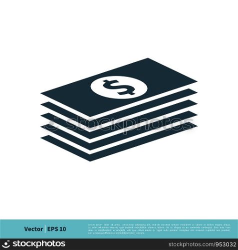 Cash Money Icon Vector Logo Template Illustration Design. Vector EPS 10.