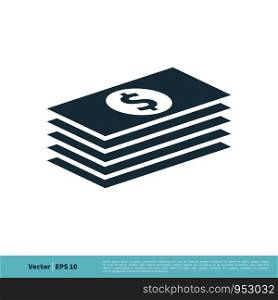Cash Money Icon Vector Logo Template Illustration Design. Vector EPS 10.