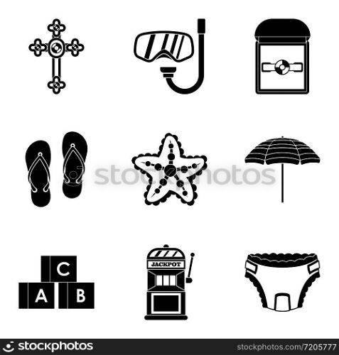 Cash multitude icons set. Simple set of 9 cash multitude vector icons for web isolated on white background. Cash multitude icons set, simple style