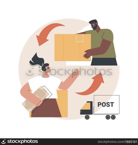 Cash on delivery abstract concept vector illustration. COD services, collect on demand, sale goods by mail order, full payment in cash, return to retailer, post office delivery abstract metaphor.. Cash on delivery abstract concept vector illustration.