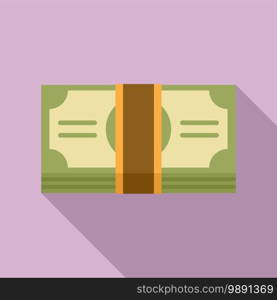 Cash pack bribery icon. Flat illustration of cash pack bribery vector icon for web design. Cash pack bribery icon, flat style