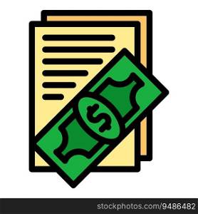 Cash payment icon outline vector. Credit money. Loan income color flat. Cash payment icon vector flat