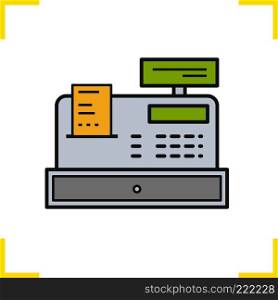 Cash register color icon. Supermarket. Isolated vector illustration. Cash register color icon