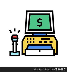 cash register color icon vector. cash register sign. isolated symbol illustration. cash register color icon vector illustration