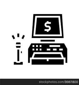 cash register glyph icon vector. cash register sign. isolated contour symbol black illustration. cash register glyph icon vector illustration