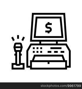 cash register line icon vector. cash register sign. isolated contour symbol black illustration. cash register line icon vector illustration