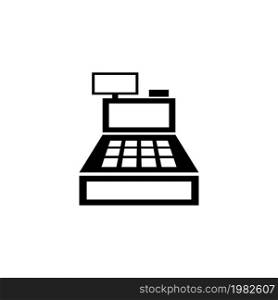 Cash Register Machine. Flat Vector Icon illustration. Simple black symbol on white background. Cash Register Machine sign design template for web and mobile UI element. Cash Register Machine Flat Vector Icon