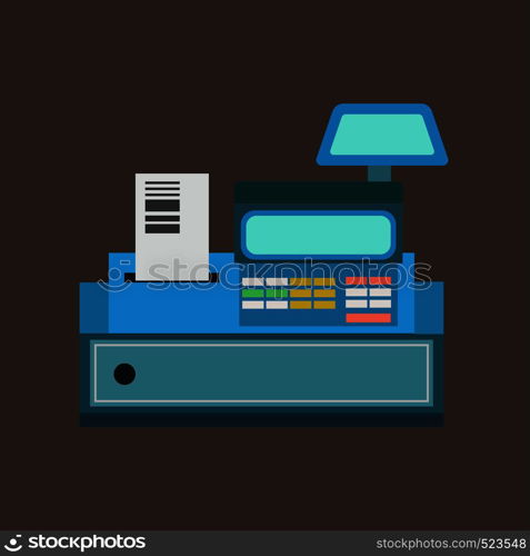 Cash register vector icon front view. Currency design illustration paying commerce equipment. Pos terminal machine supermarket