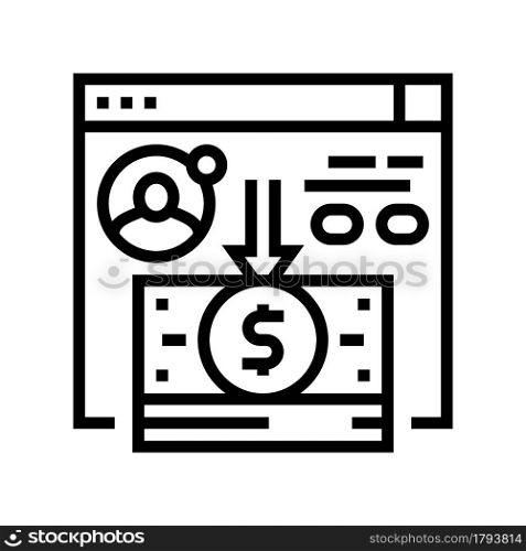 cash withdrawal line icon vector. cash withdrawal sign. isolated contour symbol black illustration. cash withdrawal line icon vector illustration