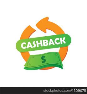 Cashback for purchases. Refund of a part of money for purchases. Vector illustration EPS 10