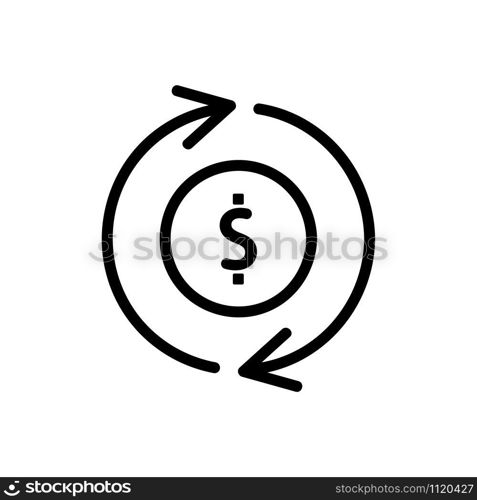 cashback icon vector. A thin line sign. Isolated contour symbol illustration. cashback icon vector. Isolated contour symbol illustration