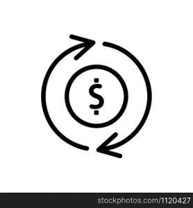 cashback icon vector. A thin line sign. Isolated contour symbol illustration. cashback icon vector. Isolated contour symbol illustration