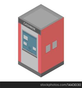 Cashbox icon. Isometric of cashbox vector icon for web design isolated on white background. Cashbox icon, isometric style