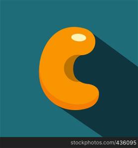 Cashew icon. Flat illustration of cashew vector icon for web on baby blue background. Cashew icon, flat style