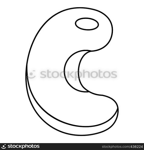 Cashew icon in outline style isolated on white background vector illustration. Cashew icon, outline style