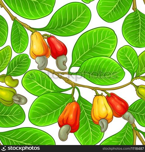 cashew vector pattern on white background. cashew vector pattern