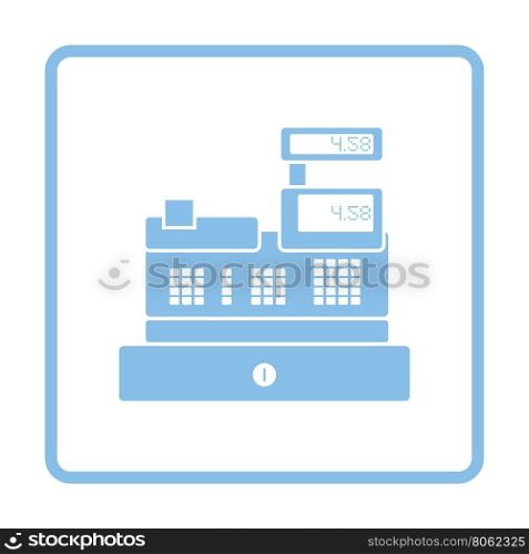 Cashier icon. Blue frame design. Vector illustration.