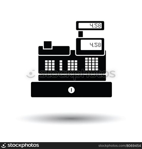 Cashier icon. White background with shadow design. Vector illustration.