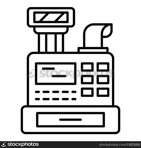 Cashier machine icon. Outline cashier machine vector icon for web design isolated on white background. Cashier machine icon, outline style