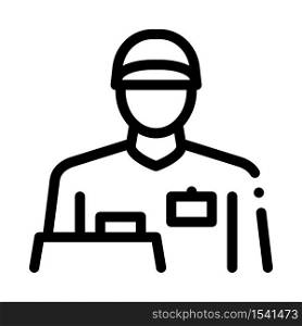 cashier profession icon vector. cashier profession sign. isolated contour symbol illustration. cashier profession icon vector outline illustration