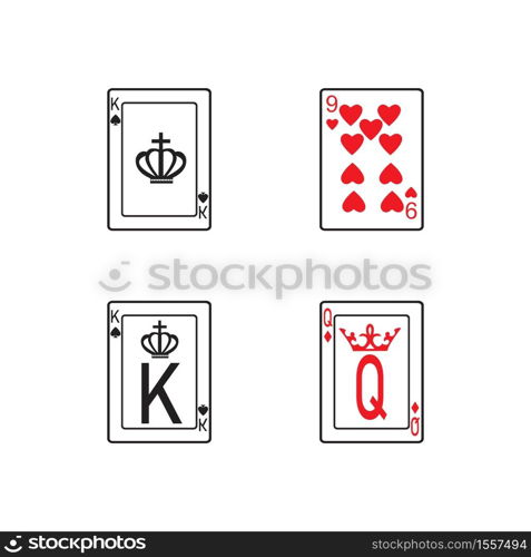 casino card icon template vector illustration design, playing card Vector Icon illustration design