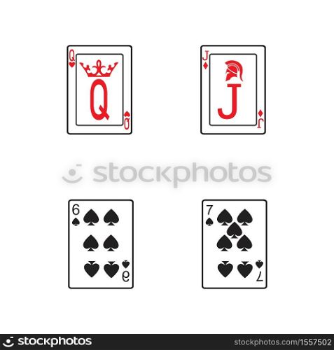 casino card icon template vector illustration design, playing card Vector Icon illustration design