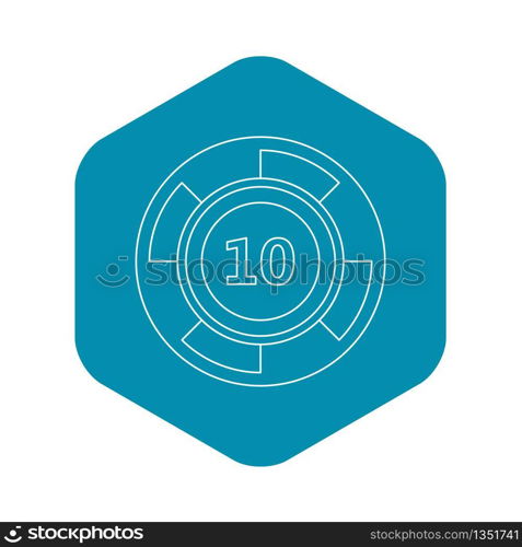 Casino chip icon. Outline illustration of casino chip vector icon for web. Casino chip icon, outline style