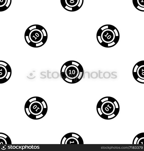 Casino chip pattern repeat seamless in black color for any design. Vector geometric illustration. Casino chip pattern seamless black