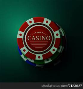 Casino chips. Stack of gambler poker chips. Blackjack gambling vector background. Illustration of stack chip for casino game. Casino chips. Stack of gambler poker chips. Blackjack gambling vector background