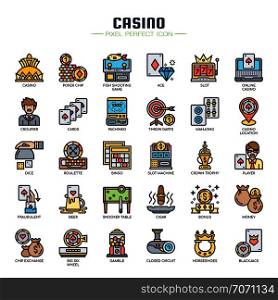 Casino Elements , Thin Line and Pixel Perfect Icons