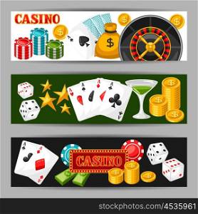 Casino gambling banners or flyers with game objects. Casino gambling banners or flyers with game objects.