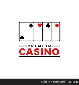 Casino gambling cards game sign logo template Vector Image