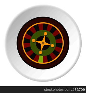 Casino gambling roulette icon in flat circle isolated vector illustration for web. Casino gambling roulette icon circle