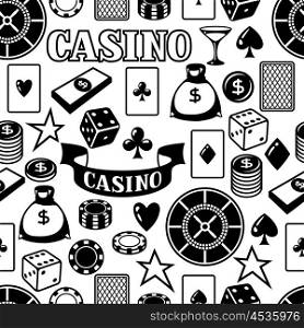 Casino gambling seamless pattern with game objects. Casino gambling seamless pattern with game objects.