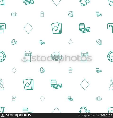 Casino icons pattern seam≤ss white background Vector Ima≥