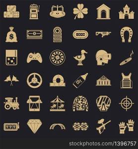 Casino icons set. Simple style of 36 casino vector icons for web for any design. Casino icons set, simple style