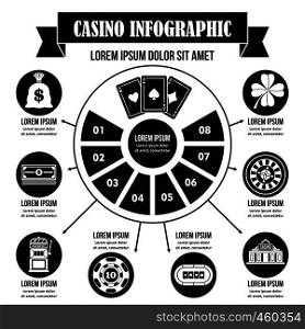 Casino infographic banner concept. Simple illustration of casino infographic vector poster concept for web. Casino infographic concept, simple style