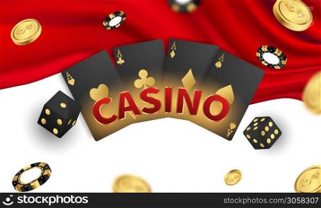Casino Luxury vip invitation with confetti Celebration party Gambling banner background.