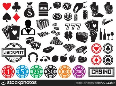 Casino or gambling icons