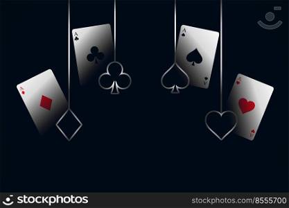 casino playing cards with symbols background design