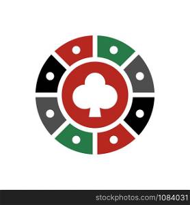 Casino poker chip icon vector