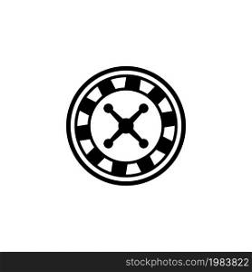 Casino Roulette, Betting. Flat Vector Icon illustration. Simple black symbol on white background. Casino Roulette, Betting sign design template for web and mobile UI element. Casino Roulette, Betting Flat Vector Icon